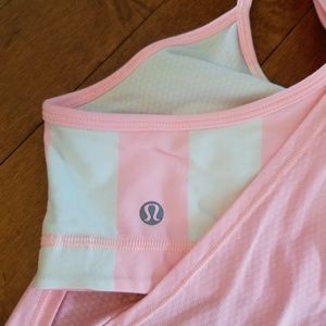 Lululemon pink stripe no limits top